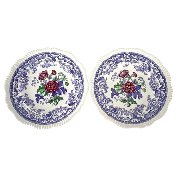 Spode Copeland Other - 2 Spode Copeland Mayflower Dinner Plates Floral Set 10.5” Vintage Made England